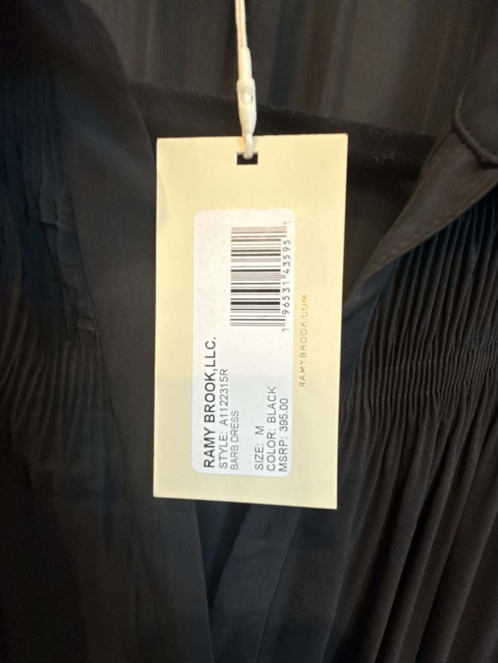 Ramy Brook Black Long-Sleeve Pleated Shirt Dress - Picture 3 of 6